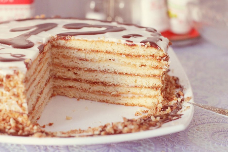 Коржи для крема со сгущенкой