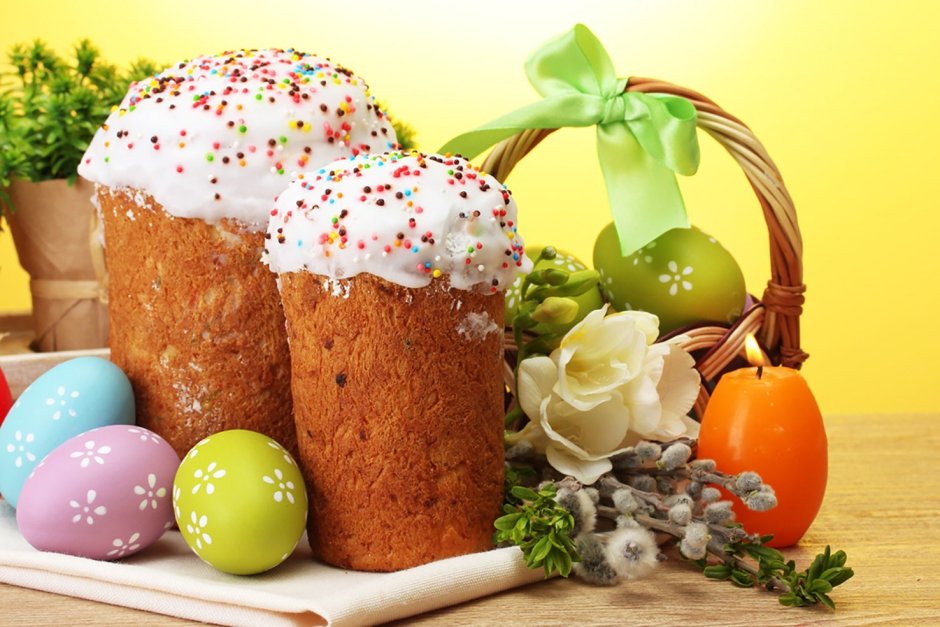 Кулич акварель