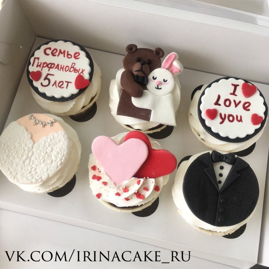 Капкейки на годовщину свадьбы