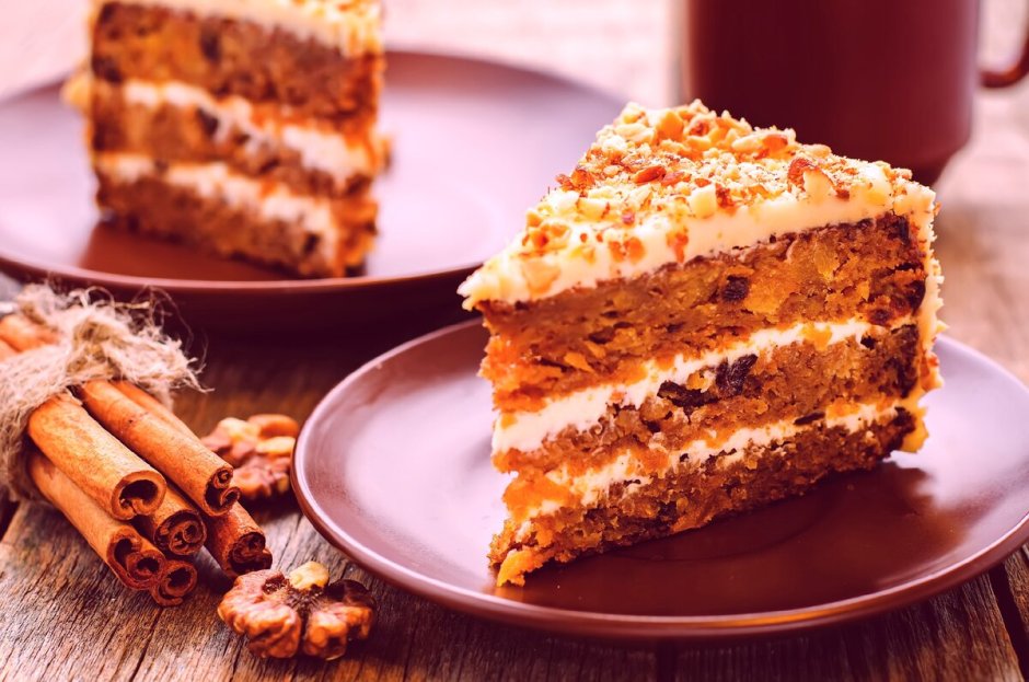 Морковный пирог с грецкими орехами