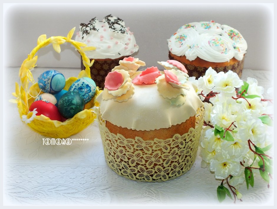 Пасхальный кулич с зефиром