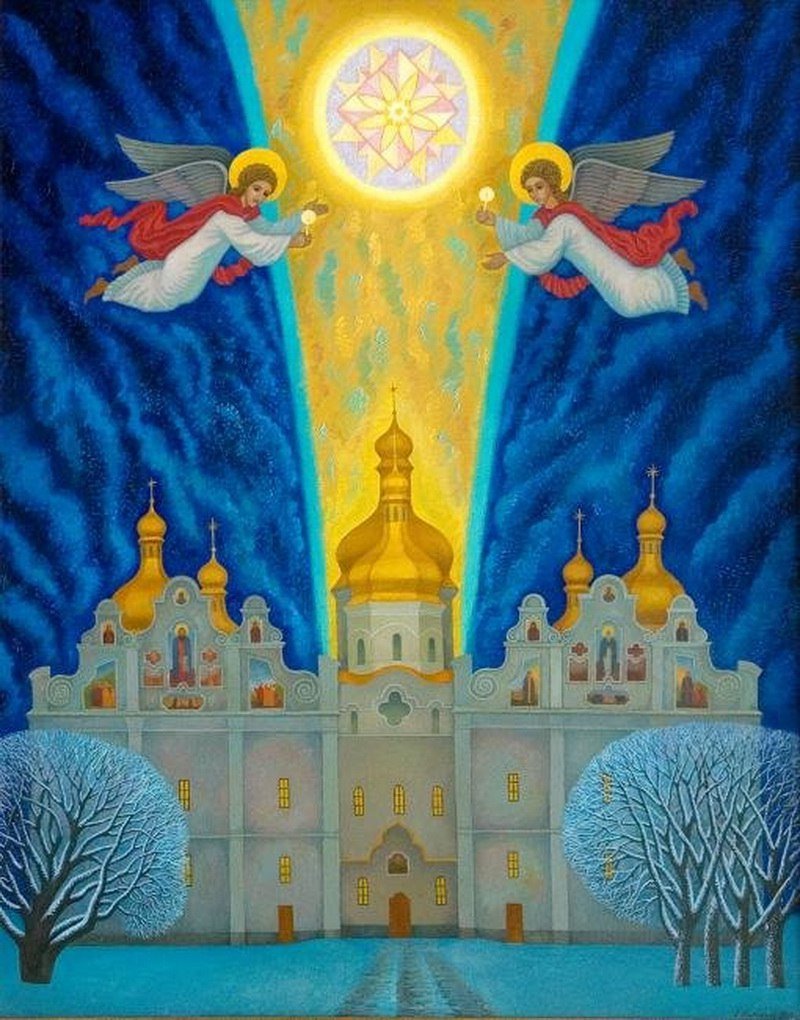 Рождество, Вифлеемская звезда, храм, ангелы