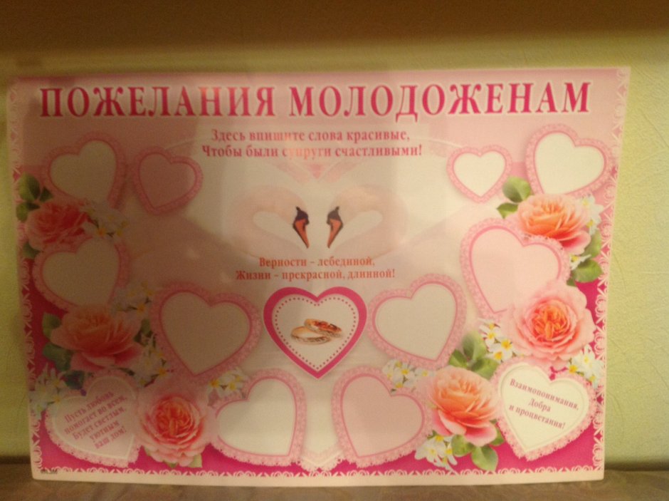 Плакат пожелания молодоженам