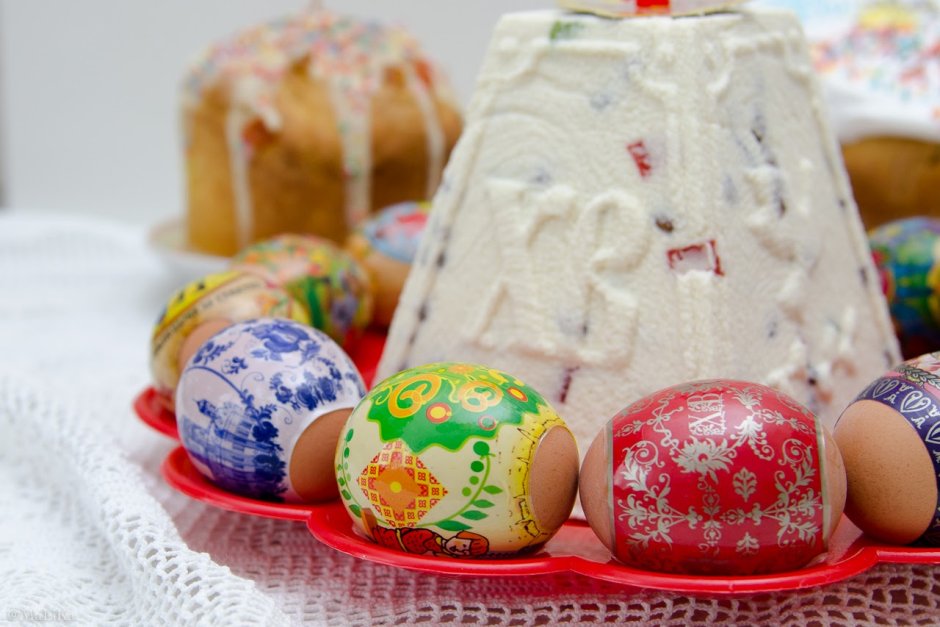 Пасха кулич яйца и творожная Пасха