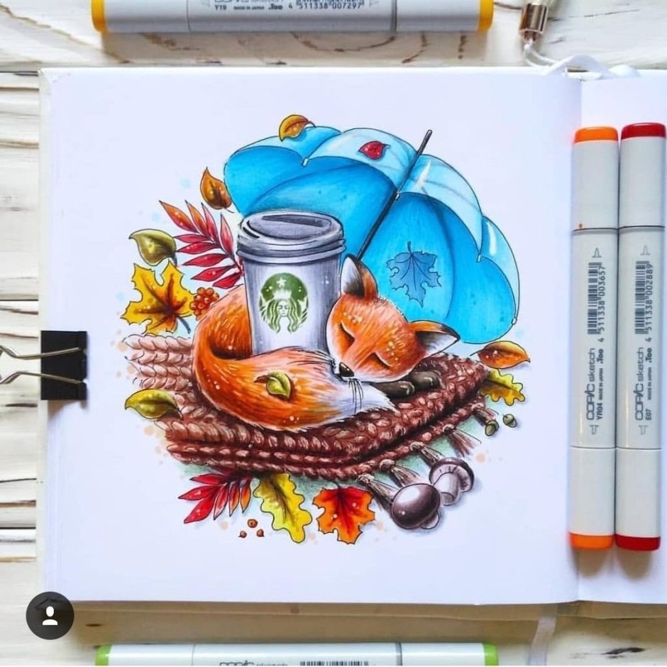 Хлопок скетч маркерами