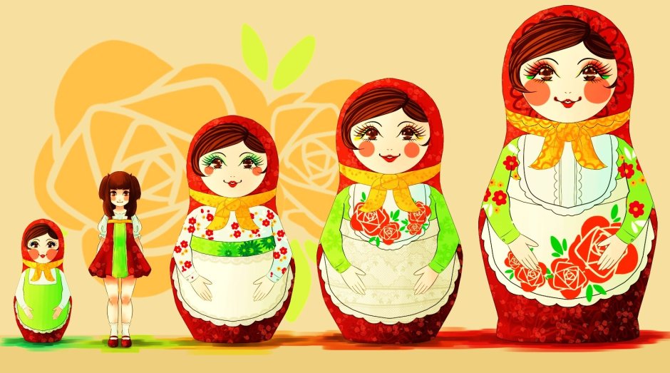 Матрешки на свадебный торт