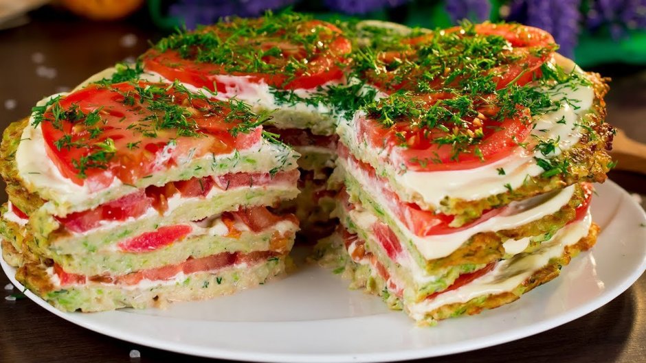 Закусочный торт из цукини