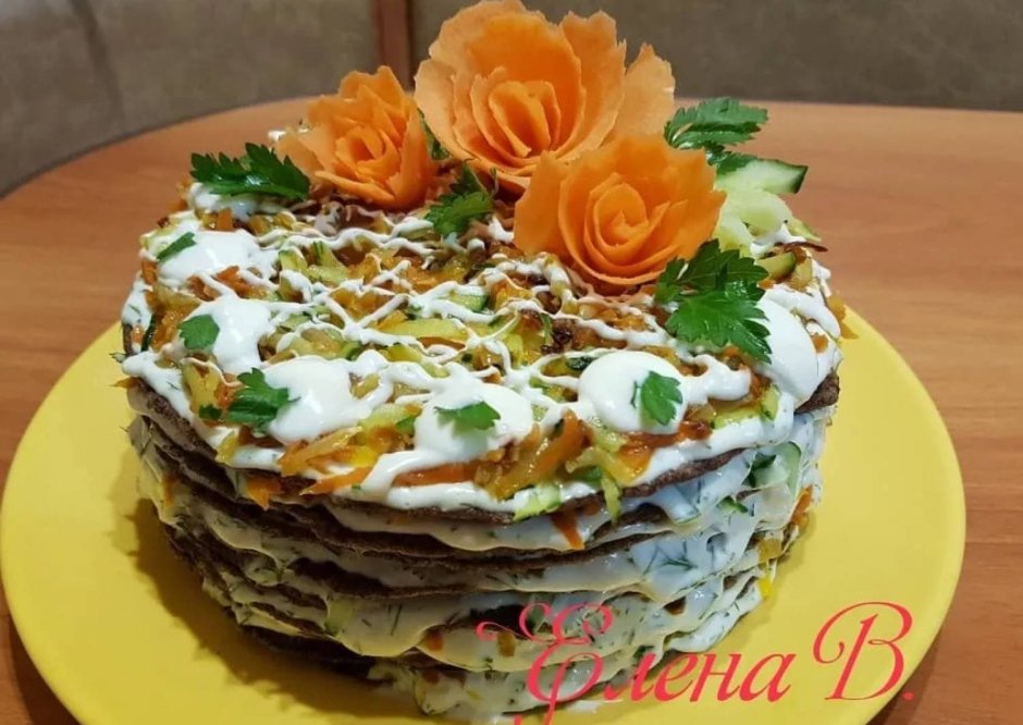 Кабачковый закусочный торт