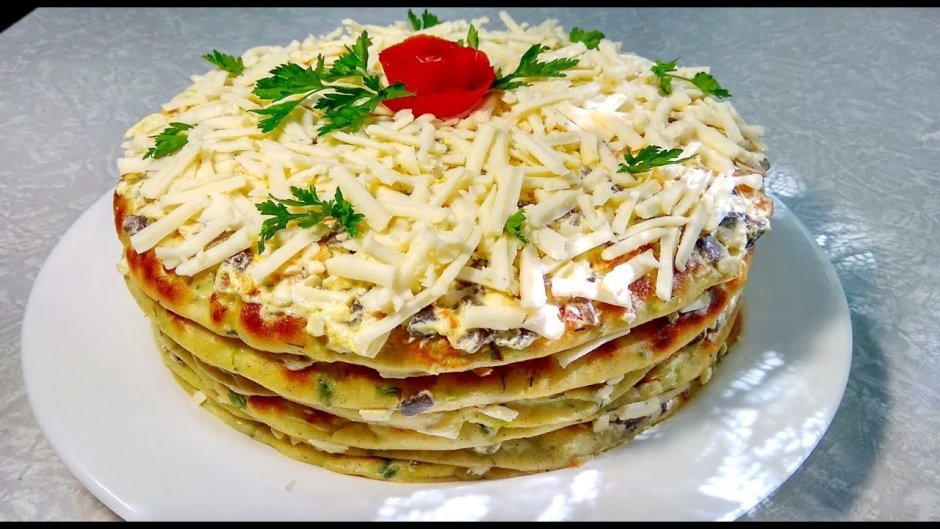Закусочный торт из кабачка