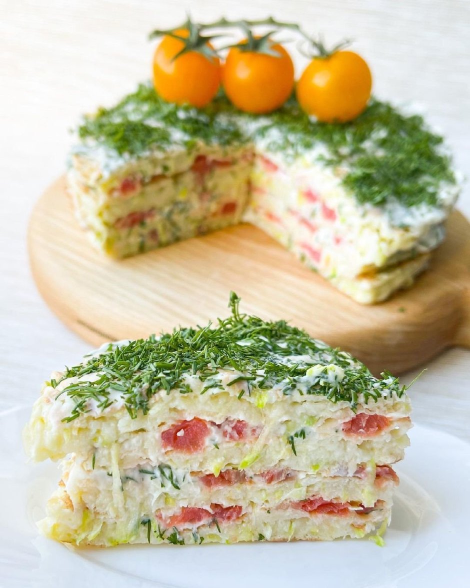Кабачковый закусочный торт