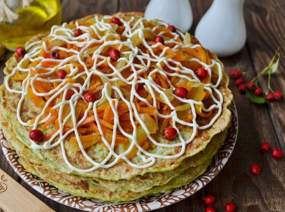 Печеночный торт с кабачком