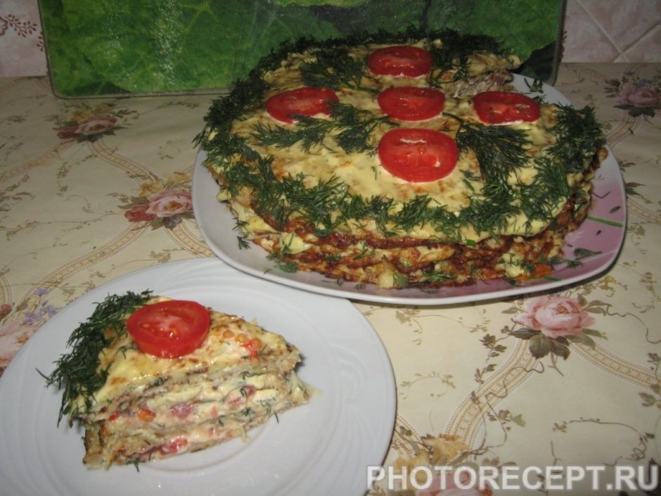 Кабачковый закусочный торт