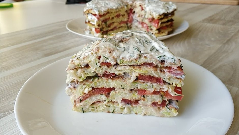 Кабачковый торт с помидорами