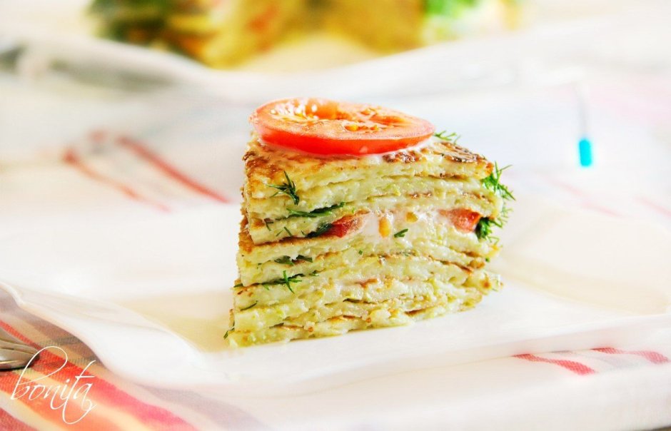 Кабачковый закусочный торт