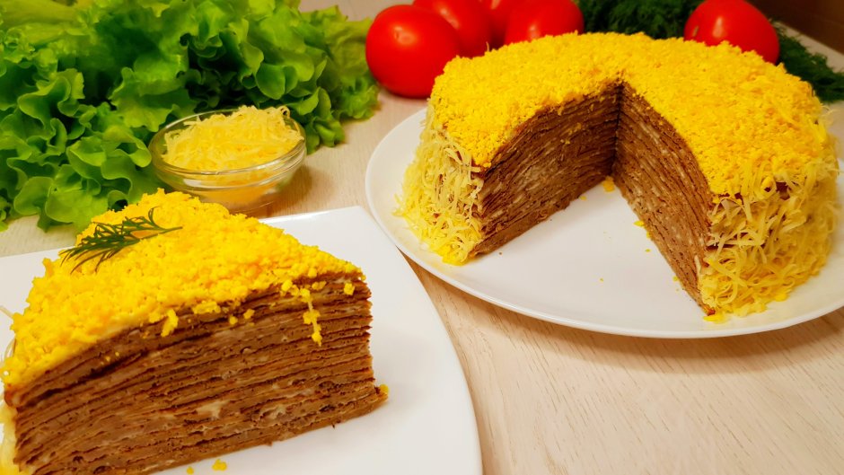 Блинный печеночный торт