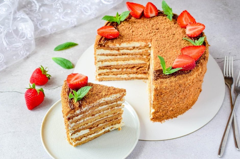Медовые коржи для торта цифры