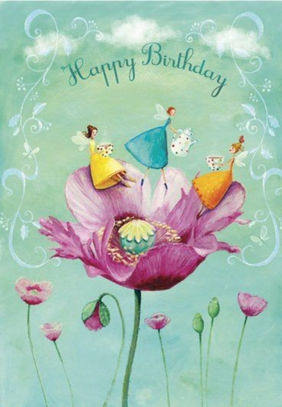 Открытки Happy Birthday цветы