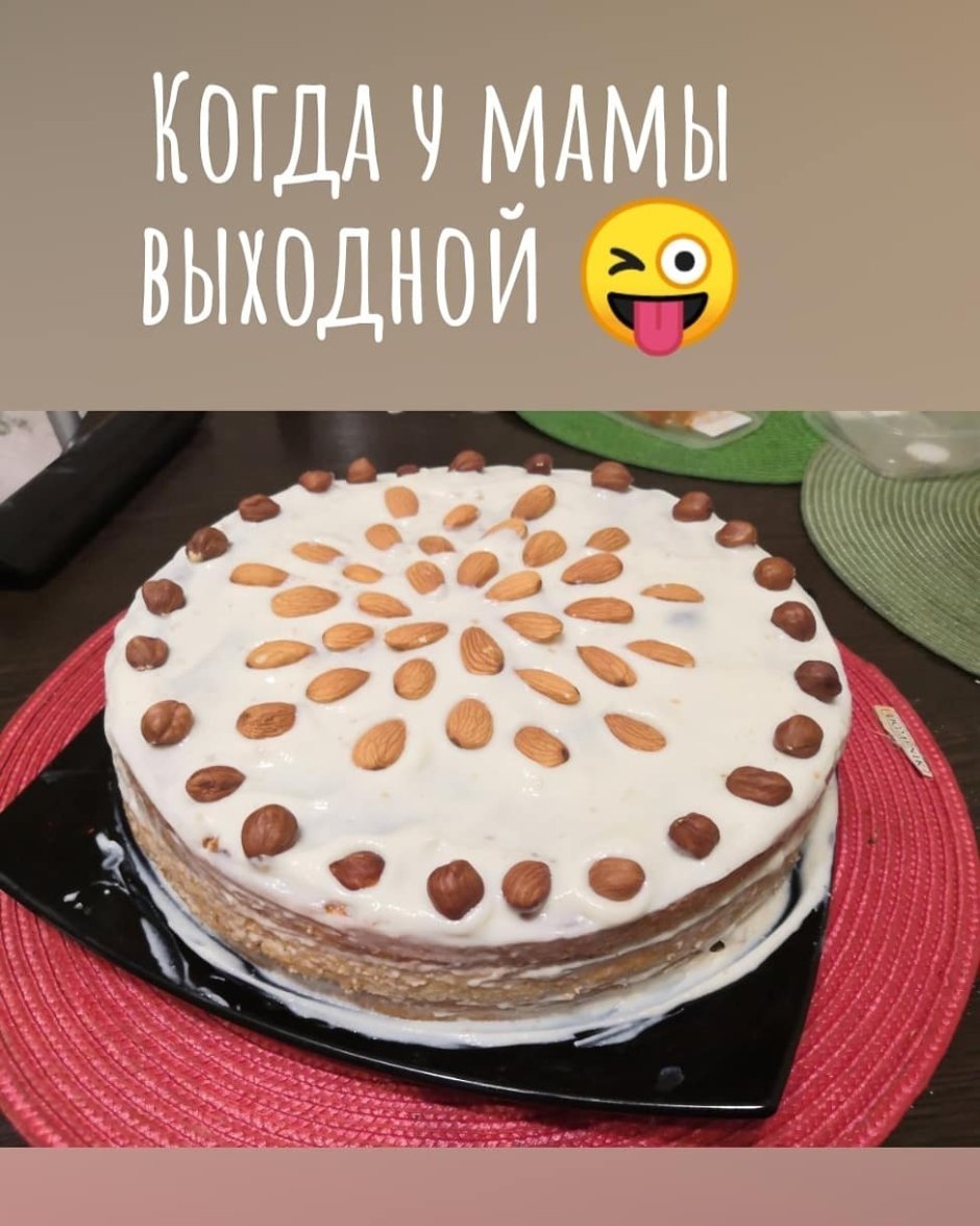 Банановый торт с орехами