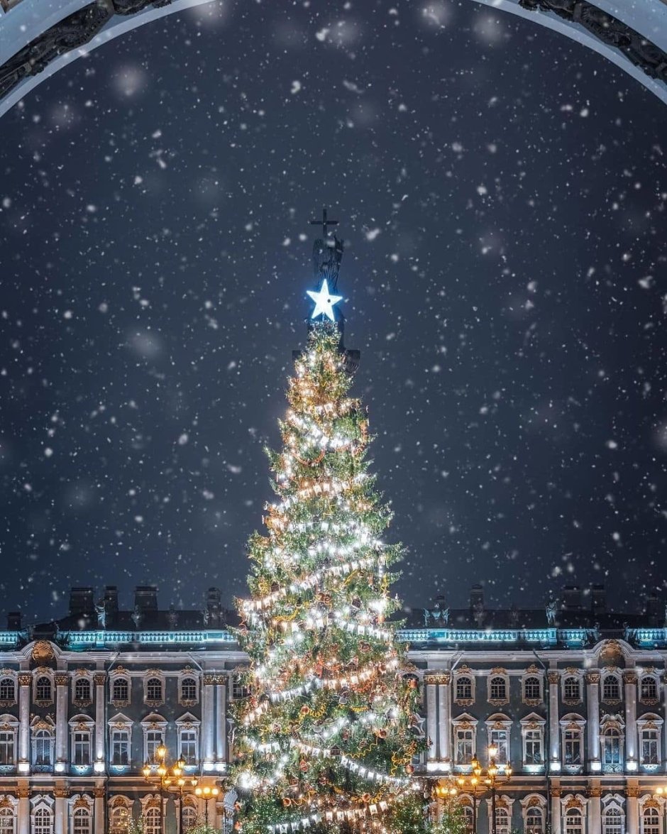 Дворцовая площадь в Санкт-Петербурге елка 2020
