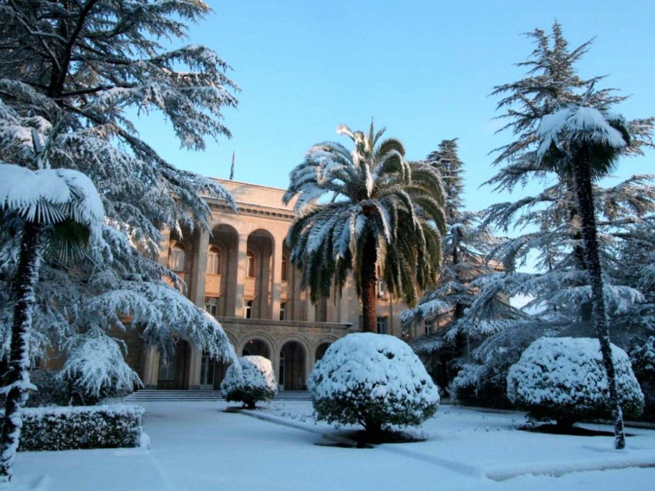 Новый Афон Абхазия зимой
