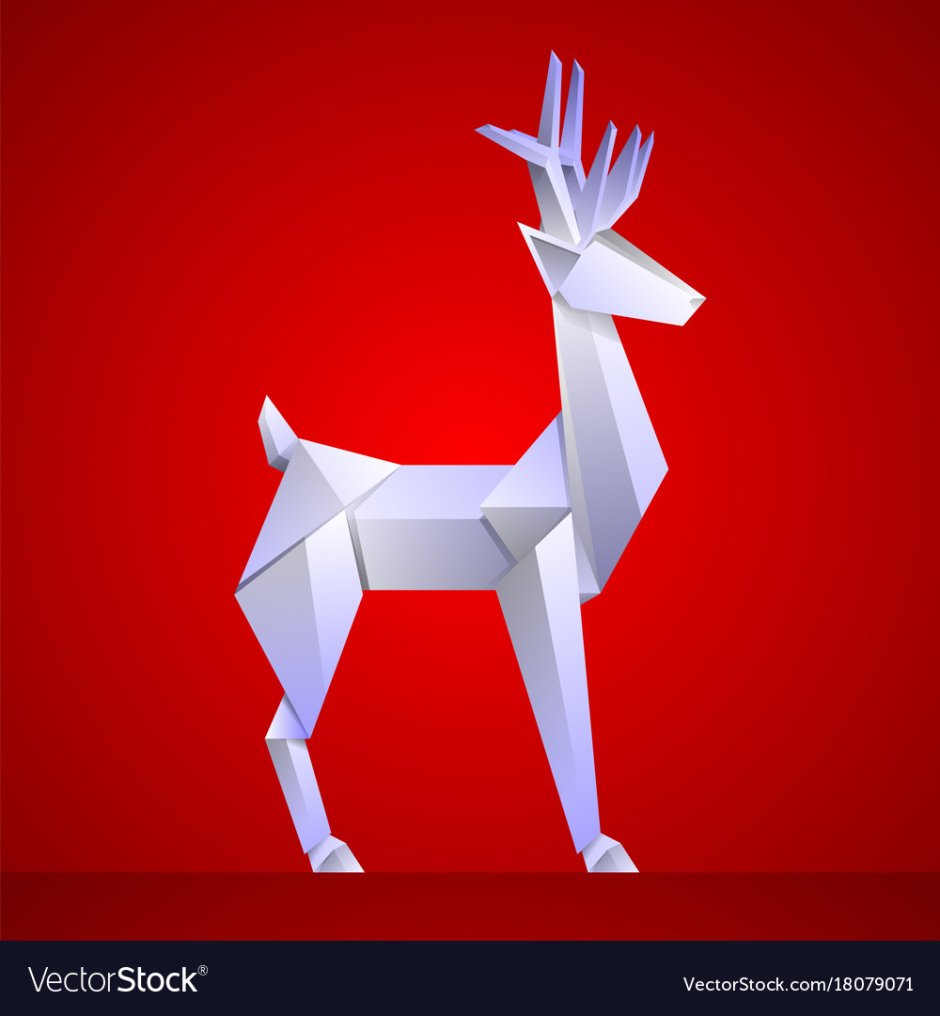 Оригами оленя Рождественского