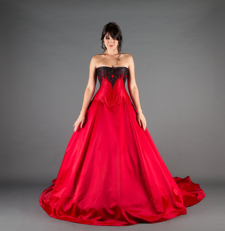 Красивое красное свадебное платье Инстаграм