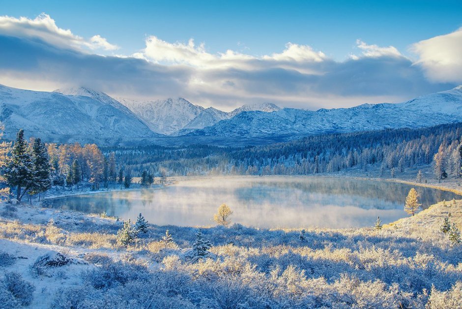 Озеро Блаузее, Швейцария зима