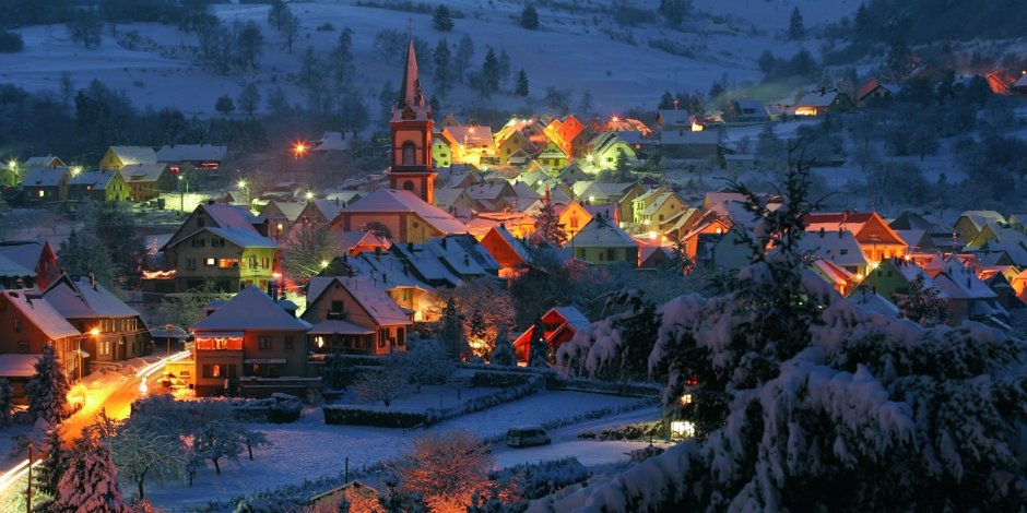 Alsace Франция зимой