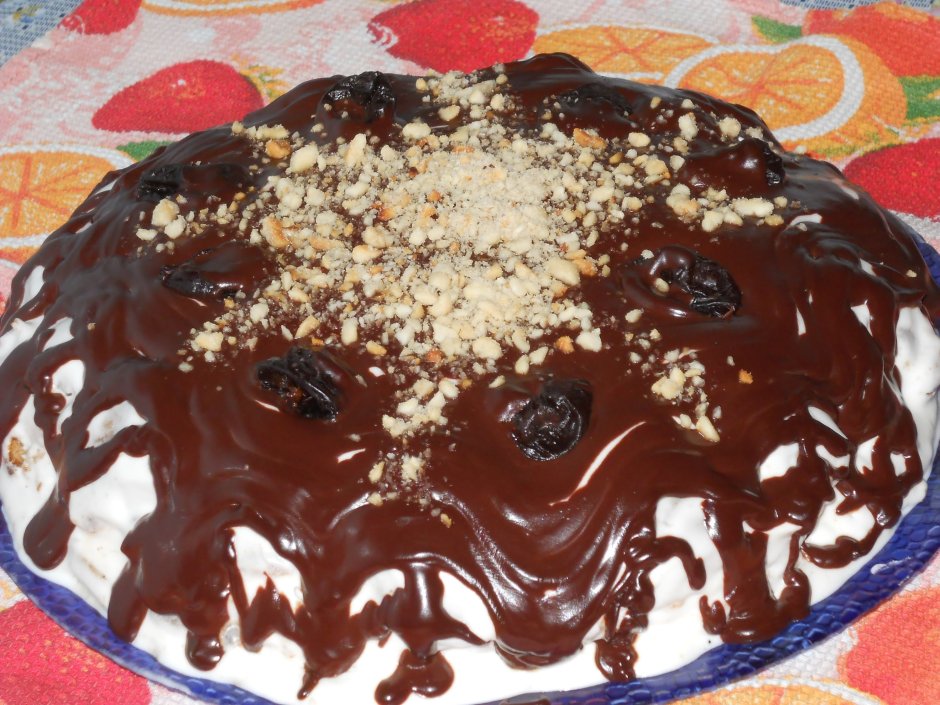 Шоколадно-банановый торт из пряников