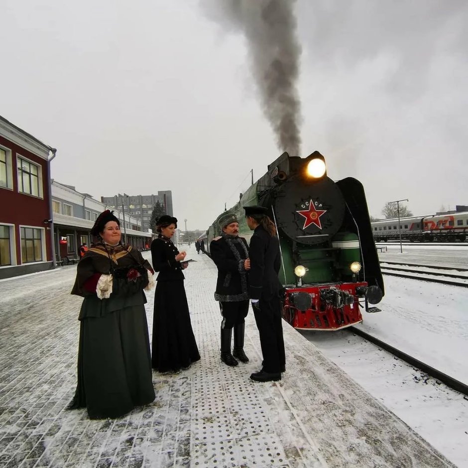Русское Рождество Шуя ретро поезд