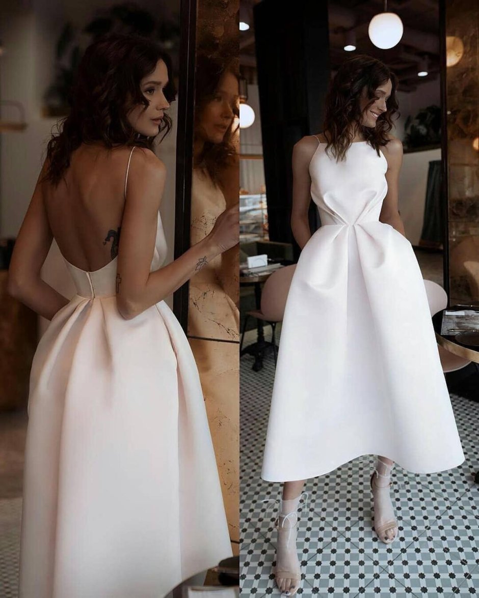 Платье с кружевом белое