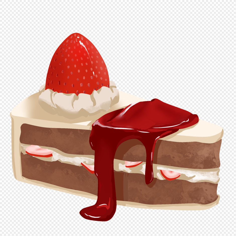 Торт красный рисованный