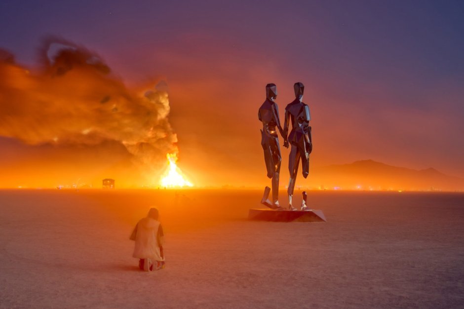 Огненный человек Burning man. Пустыня Блэк-рок