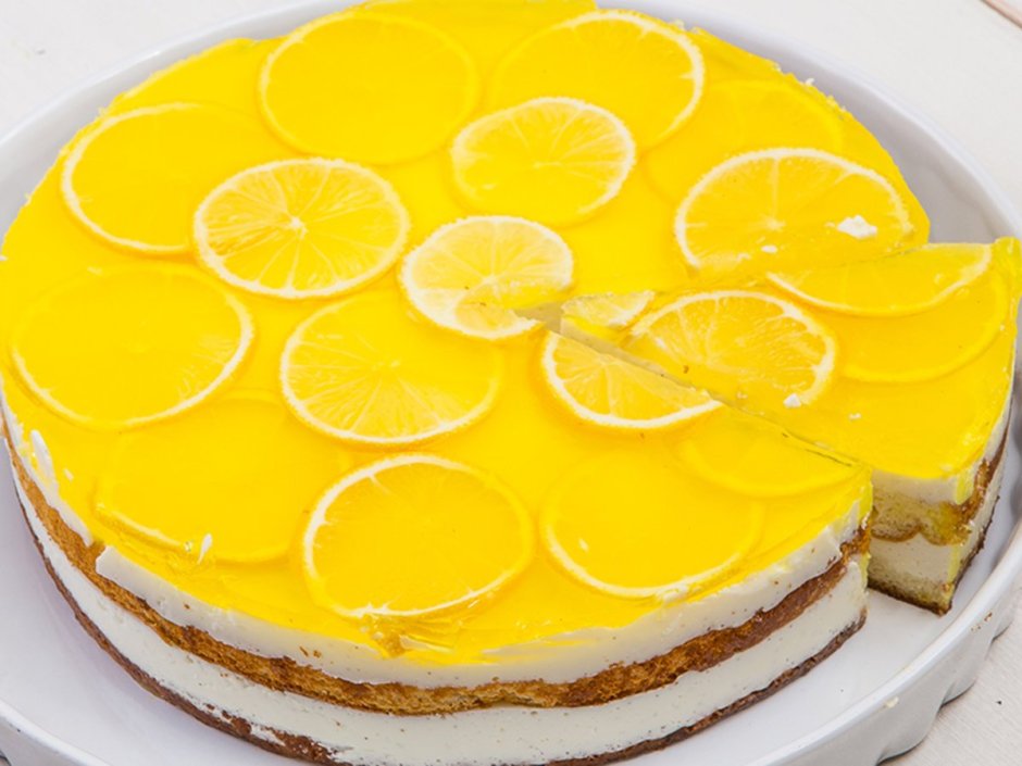 Лимонный шифоновый торт