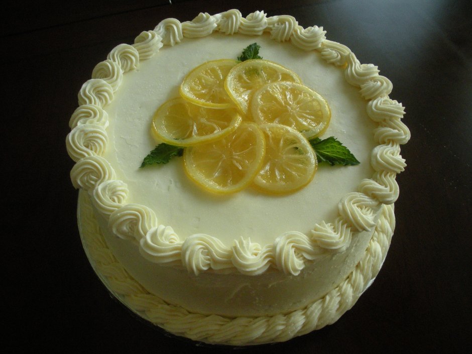 Украшение торта лимоном