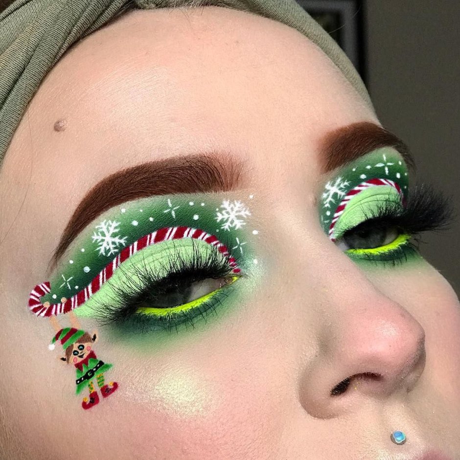Light Christmas Green Christmas макияж