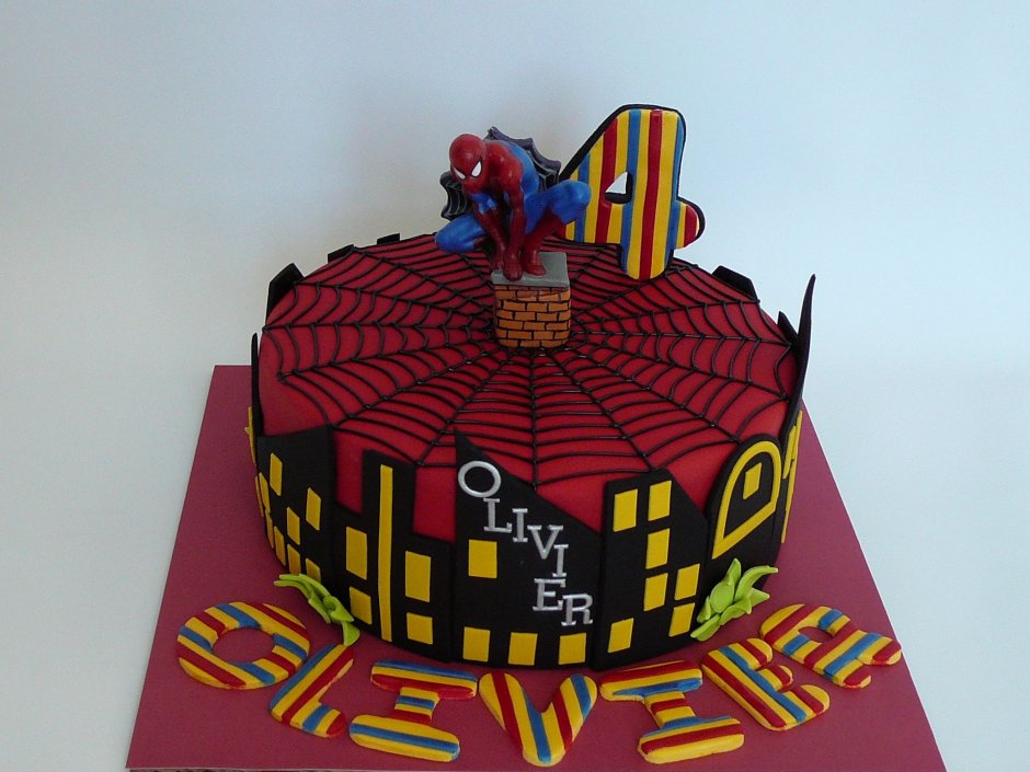 Тортик человек паук для мальчика