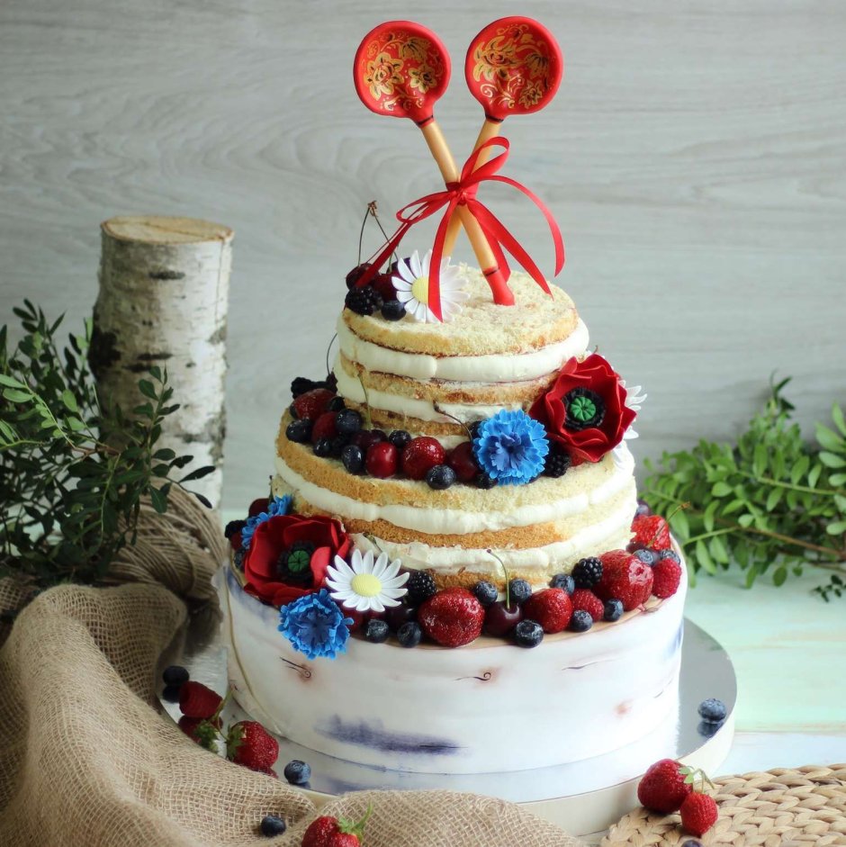 Свадебный торт в русском стиле