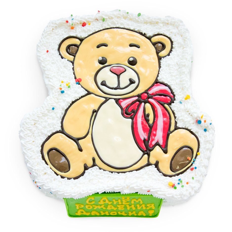 Медвежонок с тортиком рисунок