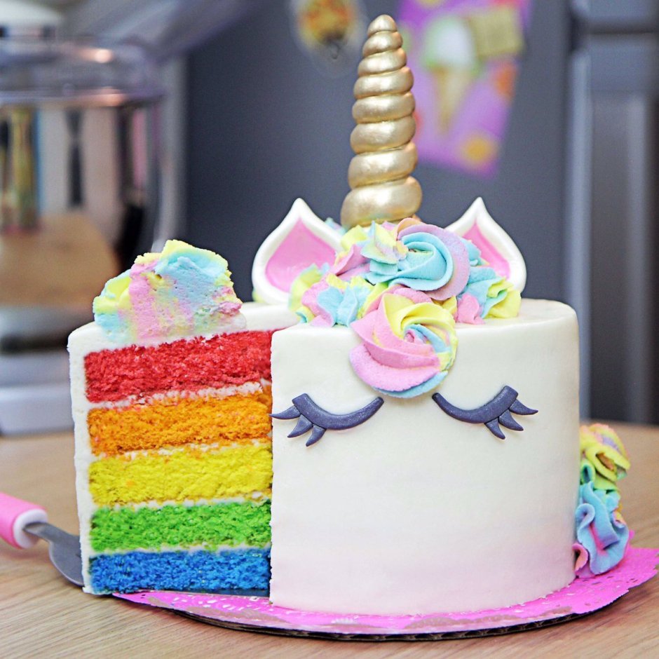 Радужный торт Единорожка
