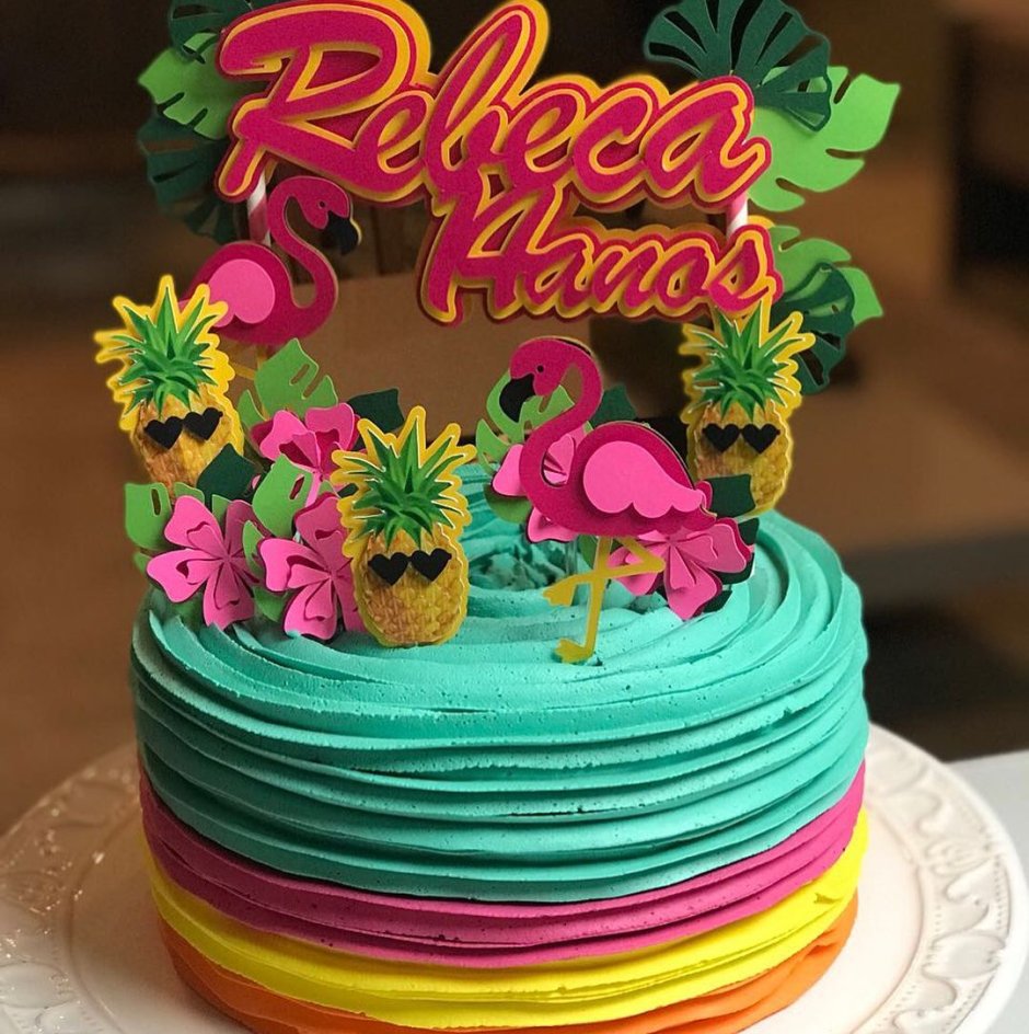 Свадебный торт в тропическом стиле