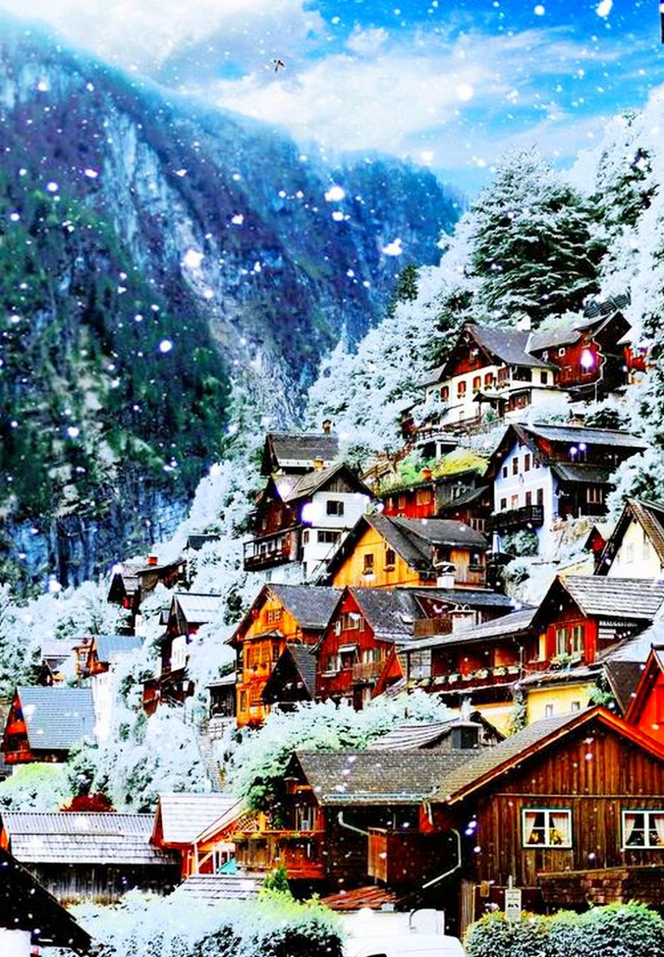 Халлстат Австрия зима