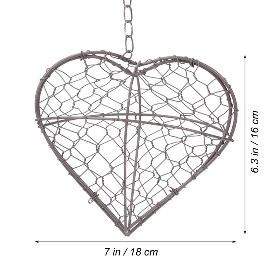Подвесное сердце из железной проволоки