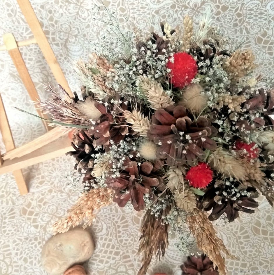 Зимний букет невесты из сухоцветов