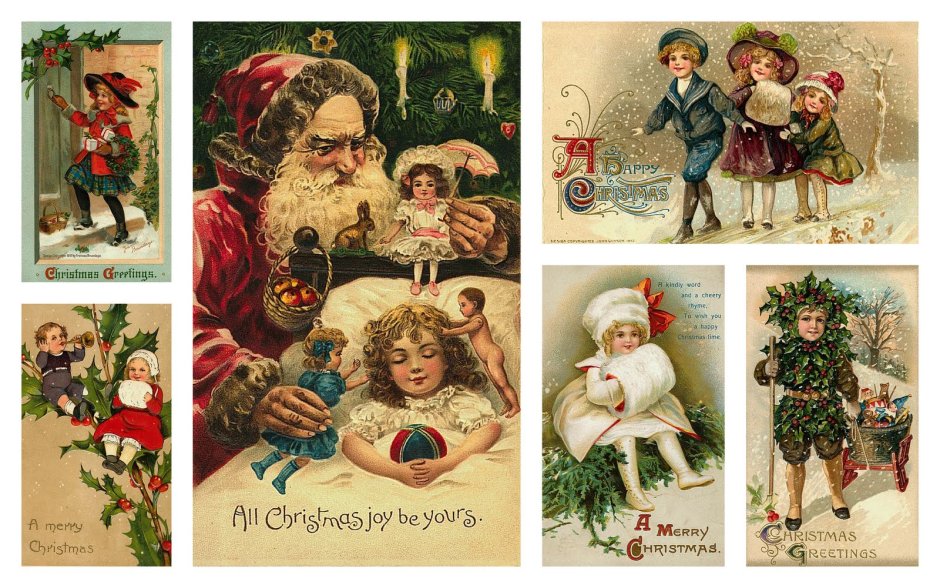 Новогодние открытки 1900