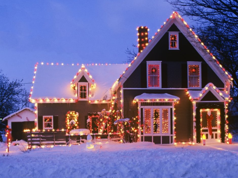 Американские дома на Рождество