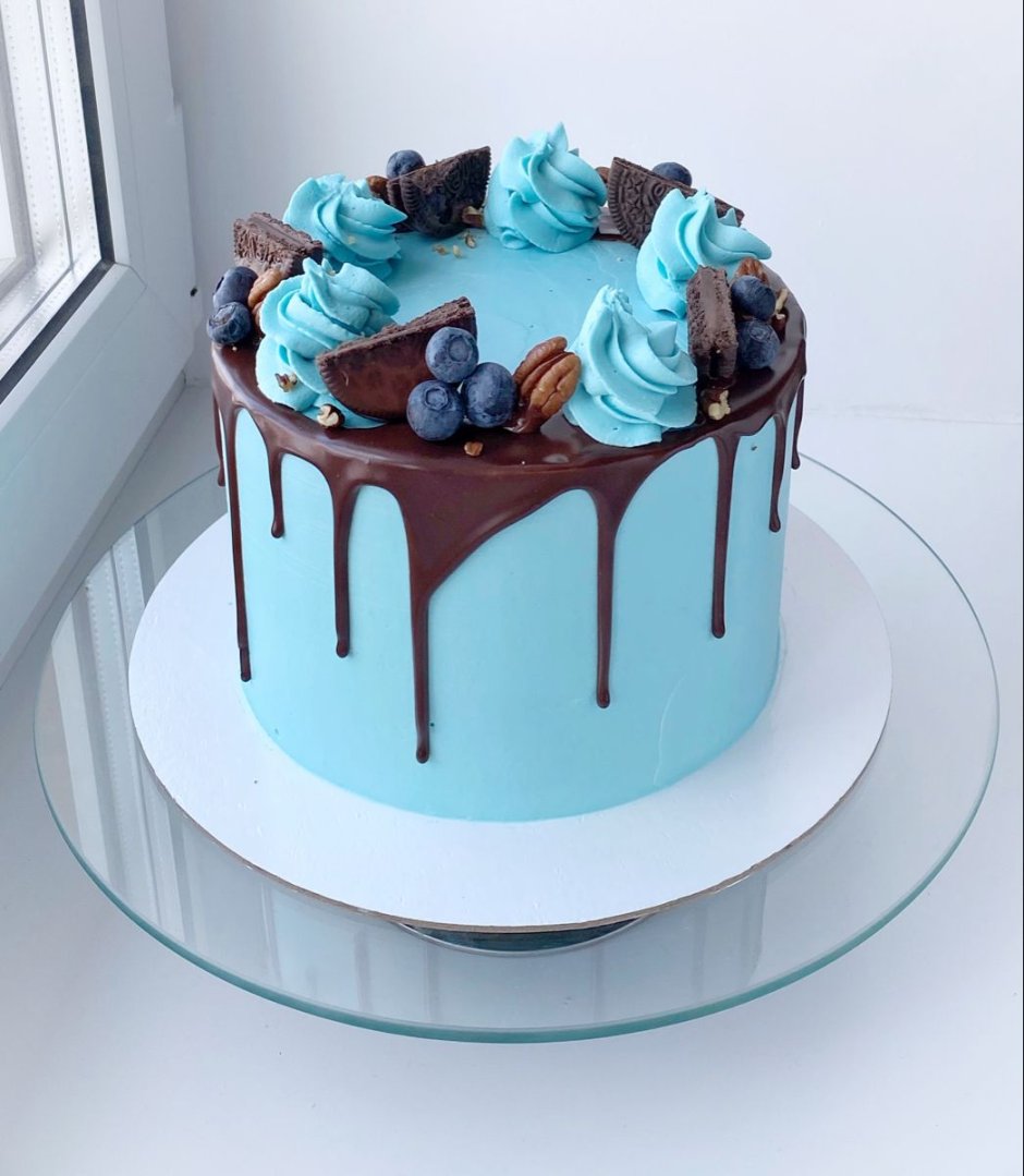 Торт синий вельвет