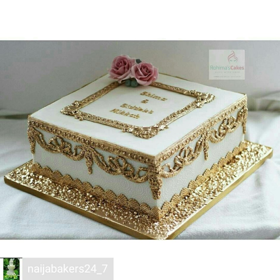 Торт розовый с золотом