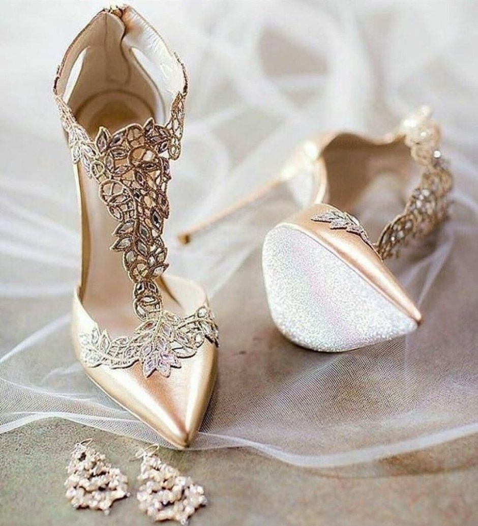 Кружевные Свадебные туфли