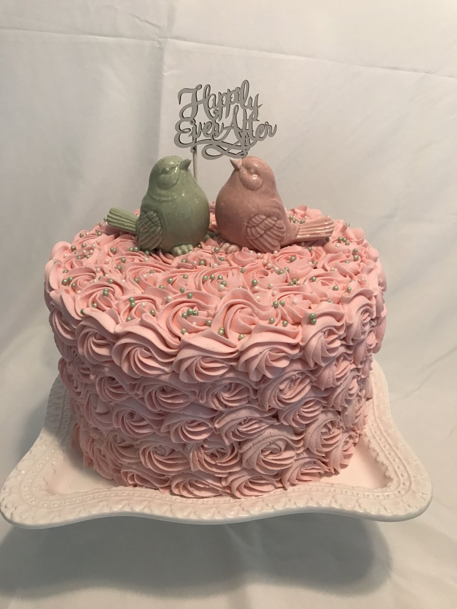 Торт на розовую свадьбу 17 лет
